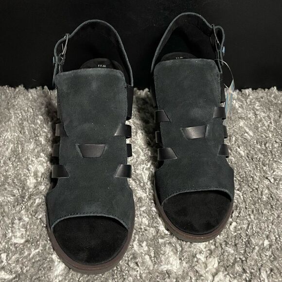 NIB TOMS Majorca Caged Slingback Leather Sandals - Picture 2 of 8